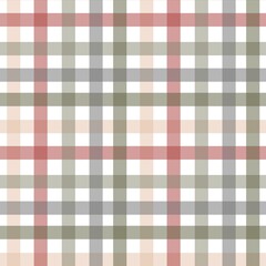 Seamless pastel plaid pattern with soft colors for textile design