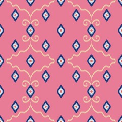 seamless pattern with hearts,Ikat style fabric pattern 