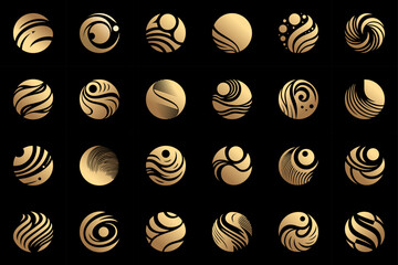 Set of circle icons, abstract logos collection, vector illustration