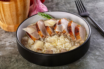 Risotto woth fried duck breast