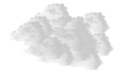 Transparent Fog or Smoke Cloud Vector Illustration Isolated on Checkered Background - Realistic White Vapour Effect Element