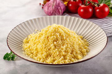 Boiled wheat couscous grain garnish