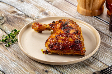 Roasted chicken leg with spices