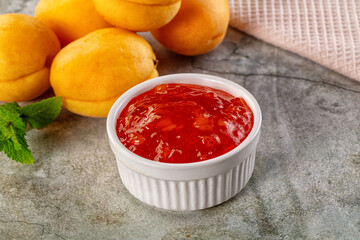 Sweet homemade juicy apricot jam