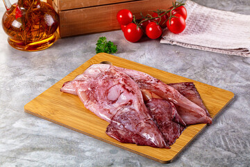 Raw fresh calamari for cooking