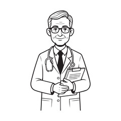 Fototapeta premium Friendly doctor holding clipboard with stethoscope ready for patient consultation professional medical expert