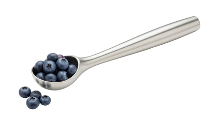 Isolated scoop of fresh blueberries ready to be used as an ingredient or eaten as a snack