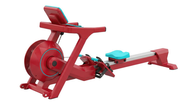 Isolated rowing machine offers fitness at home with comfortable seat and digital monitor