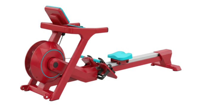 Isolated rowing machine offers fitness at home with comfortable seat and digital monitor