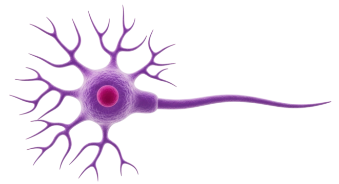 Isolated Neuron rendering for neural network, brain, nervous system, cognitive function