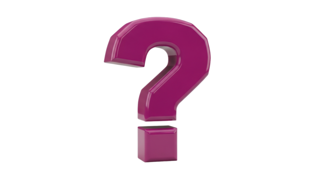 Isolated pink question mark is a visual symbol, design element, a graphic object illustration