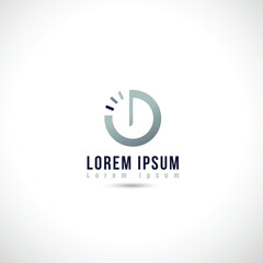 Modern Gradient Power Button Logo with Progress Indicator