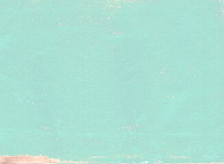 Background with grunge texture of retro paper of cyan color. Horizontal or vertical cardboard...