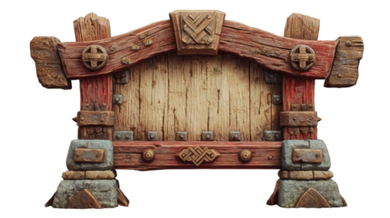 Rustic wooden frame with carved embellishments