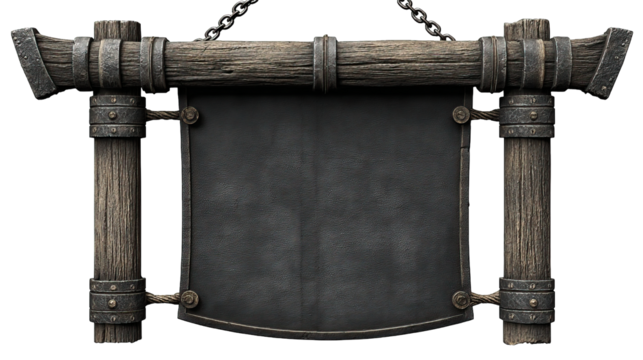 Rustic wooden sign with dark slate center