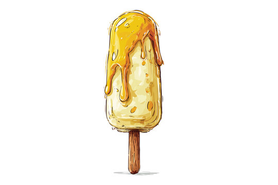 Vanila popsicle ice cream sprinkles isolated