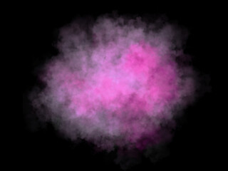 Bright pink smoke, transparent pink white fog cloud.