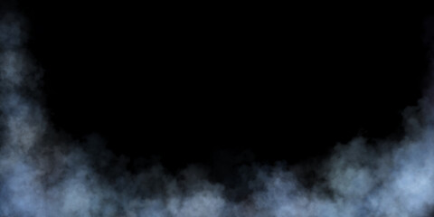 Fototapeta premium A transparent, fluffy black-blue cloud of smoke. A dark, mystical fog.. Black background.