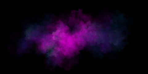 A transparent, fluffy black-purple cloud of smoke. A dark, mystical fog... Black background.