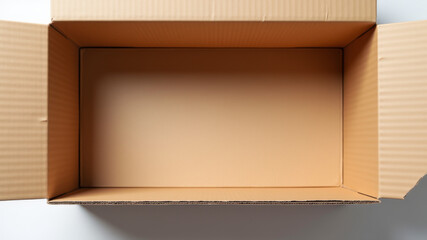 Completely empty cardboard box reflecting the void in product availability during crisis