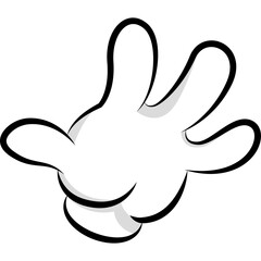 Cartoon White Hand Gesturing Open Palm In a Friendly Manner Against Transparent Background Vector Illustration