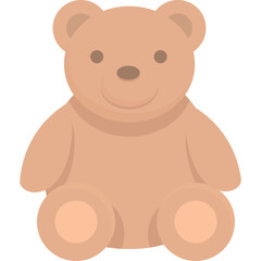 A Simple Light Brown Teddy Bear Icon With A Transparent Background And A Friendly Smile