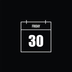 Calendar Icon for Friday the 30th