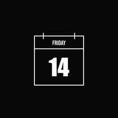 Friday 14 Calendar Date Icon