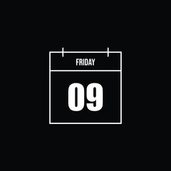 Calendar Icon - Friday the 9th