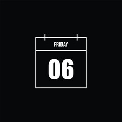 Friday the sixth calendar icon