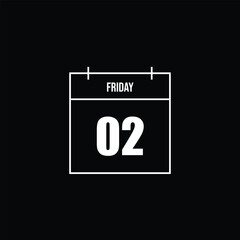 Friday 02 calendar line icon