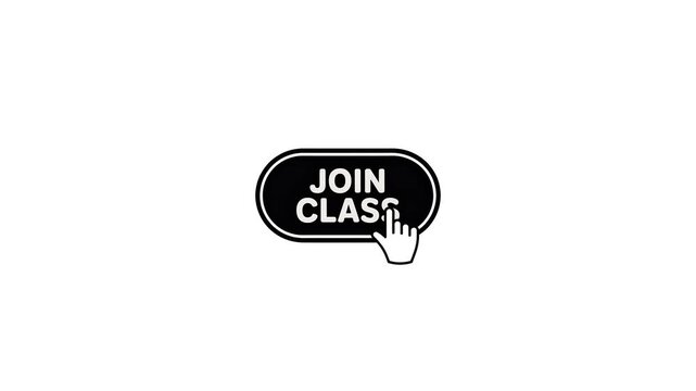 Join Class Button Click Animation : Smooth UI motion graphic showing interactive class enrollment button press effect on white background
