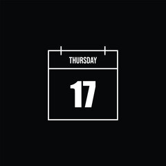 Calendar on Thursday the 17th