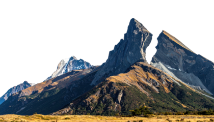 Dramatic Mountain Peaks Against Clear Blue Sky in Natural Wilderness Landscape