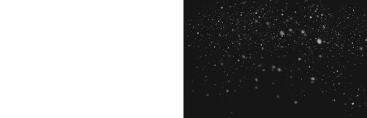 Realistic Snowfall Overlay, Falling Snow Texture on Transparent Background

