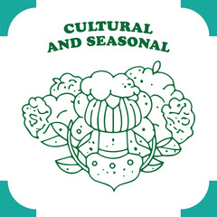 Cultural and Seasonal Food Illustration.