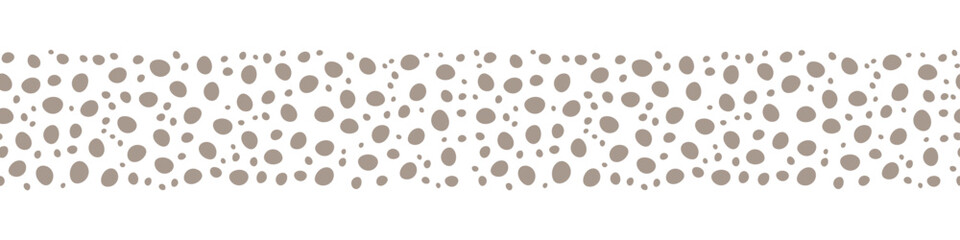 Monochrome simple banner with chaotic gray circles in the form of pebbles