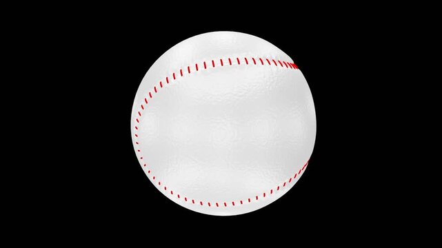 Baseball rotating in a loop with alpha 