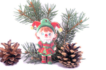 Christmas landscape with gifts and snow. Merry christmas and happy new year . Christmas celebration holiday background