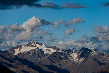 At sunset, Alps landscape of the Palla Bianca massif 