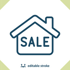 House Icon. Sale, For Sale, Home, Building, Real Estate