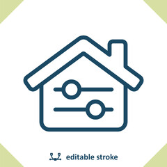 House Icon. Smart Home, Sliders, Settings, Optimization