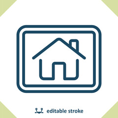Smart Home Icon. Tablet, House, Home, Real Estate