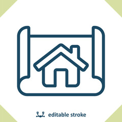 Architecture Icon. Blueprint, Plan, House Plan, Construction