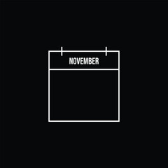 Minimalist outline icon depicting a single calendar page for November 14, ideal for scheduling, event planning, and date-specific notifications in digital interfaces