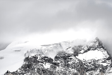 Wrapped by clouds, the highest peak of Eastern Alps the Ortles