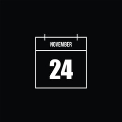 Minimalist outline icon depicting a single calendar page for November 14, ideal for scheduling, event planning, and date-specific notifications in digital interfaces