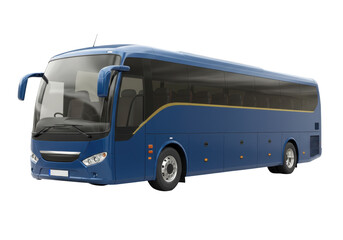 Isolated luxurious coach bus in blue, providing comfortable transportation for passengers © Natalia