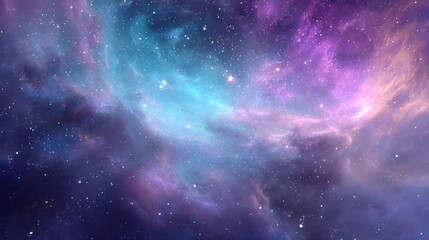 Obraz premium Cosmic beauty of swirling colors in the vast universe during a serene night sky