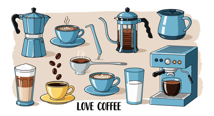 A Blue Coffee Collection Variety of Brews and Essentials for Coffee Lovers